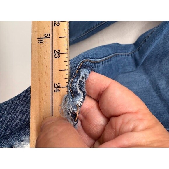 Alivia Ford Jeans Womens 18W Whiskered Rayon Spandex Fringe Hem Asymmetric Plus - Picture 7 of 9